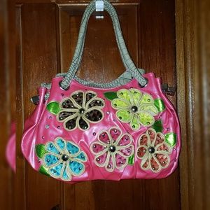 Fuschia patent flower purse